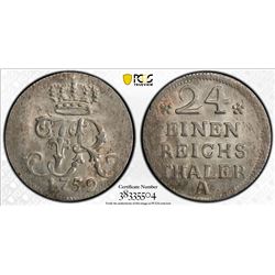 PRUSSIA: Friedrich II, 1740-1786, AR 1/24 thaler, 1752-A. PCGS MS63