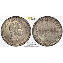 PRUSSIA: Friedrich Wilhelm IV, 1840-1861, AR groschen, 1847-A. PCGS MS65
