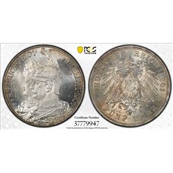 PRUSSIA: Wilhelm II, 1888-1918, AR 5 mark, 1901-A. PCGS MS63
