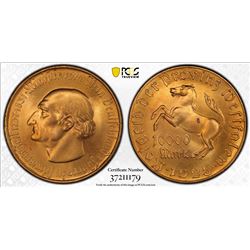 WESTPHALIA: 10,000 mark, 1923. PCGS MS65