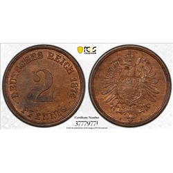 GERMANY: Kaiserreich, AE 2 pfennig, 1874-A. PCGS MS63
