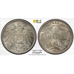 GERMANY: Kaiserreich, AR mark, 1905-D. PCGS MS66