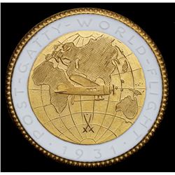 GERMANY: Weimar Republic, medal (15.14g), 1931, Post-Gatty Record World Flight, UNC