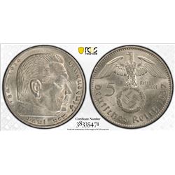 GERMANY: Third Reich, AR 5 mark, 1937-A. PCGS MS63