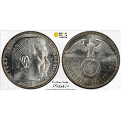 GERMANY: Third Reich, AR 5 mark, 1939-A. PCGS MS63