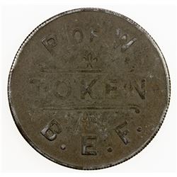 GREAT BRITAIN: franc token (7.32g), ND [ca. 1915], WWI British Expeditionary Forces, VF