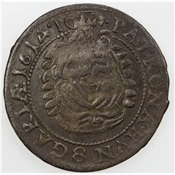 HUNGARY: AR 3 krajczar, 1614-NB. VF