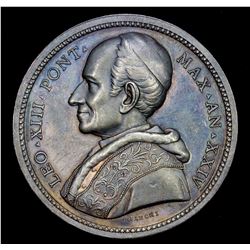 ITALY: PAPAL STATES: Leo XIII, 1878-1903, AR medal (38.67g), 1891. UNC