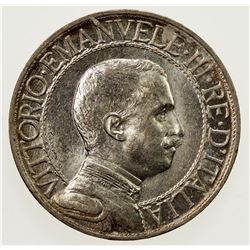 ITALY: Vittorio Emanuele III, 1900-1946, AR lira, 1908-R. AU