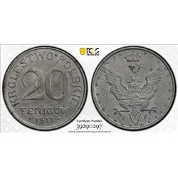POLAND: Kingdom, 20 fenigow, 1917. PCGS MS64