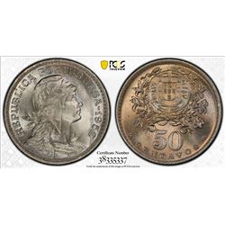 PORTUGAL: Republic, 50 centavos, 1952. PCGS MS66