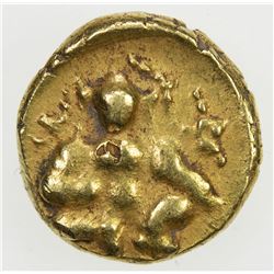 INDIA: VIJAYANAGAR: Krishnadevaraya, 1509-1529, AV 1/2 pagoda (1.67g). VF-EF