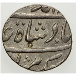 MUGHAL: Muhammad Shah, 1719-1748, AR rupee (11.37g), Muhammadabad Banaras, year 28. AU