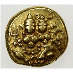 MYSORE: Krishna Raja Wodeyar, 1799-1868, AV pagoda (3.39g). EF
