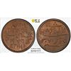 Image 1 : BENGAL PRESIDENCY: AE pice, year 37, KM-57, struck at the Calcutta mint in 1831, PCGS graded MS63 BR
