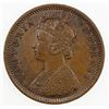 Image 1 : BRITISH INDIA: Victoria, Empress, 1876-1901, AE 1/4 anna, 1877(c). EF-AU