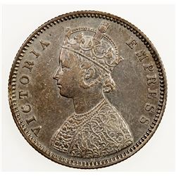 BRITISH INDIA: Victoria, Empress, 1876-1901, AR 1/2 rupee, 1884(b). EF