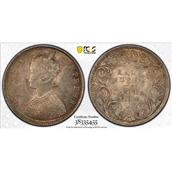 BRITISH INDIA: Victoria, Empress, 1876-1901, AR 1/2 rupee, 1899-B. PCGS MS63