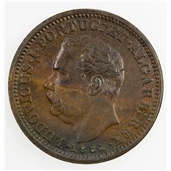 PORTUGUESE INDIA: AE ¼ tanga, 1881, KM-308, EF.