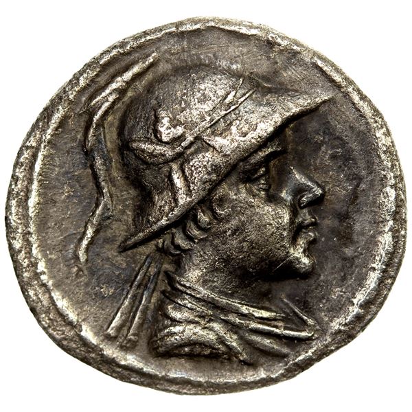 BACTRIA: Eukratides I Megas, ca. 170-145 BC, AR drachm (3.77g), VF
