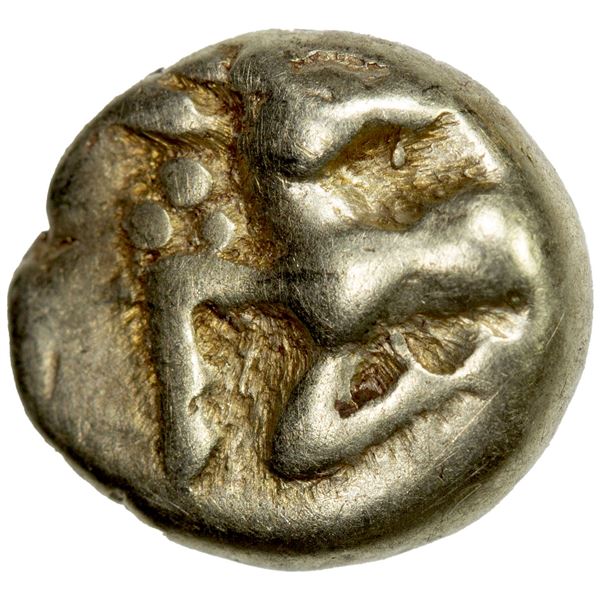 IONIA: Ephesos, Phanes, EL myshemihekte (1/24th stater) (0.56g), ca. 625-600 BC, Choice Fine to VF