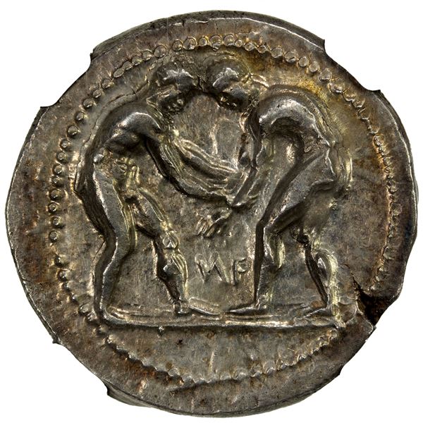 PAMPHYLIA: Aspendos, AR stater (10.98g), ca. 380/75-330/25 BC, NGC graded About Unc