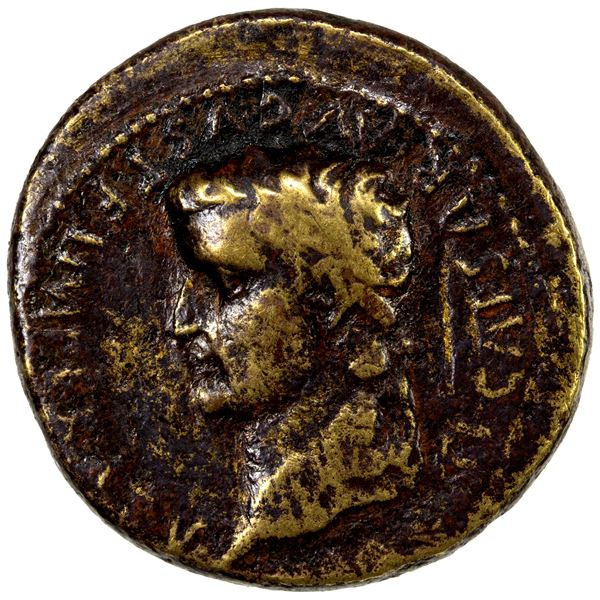 ROMAN EMPIRE: Tiberius, as caesar, 4-14 AD, AE dupondius (12.29g), Lugdunum (Lyon), 8-10 AD, Fine to
