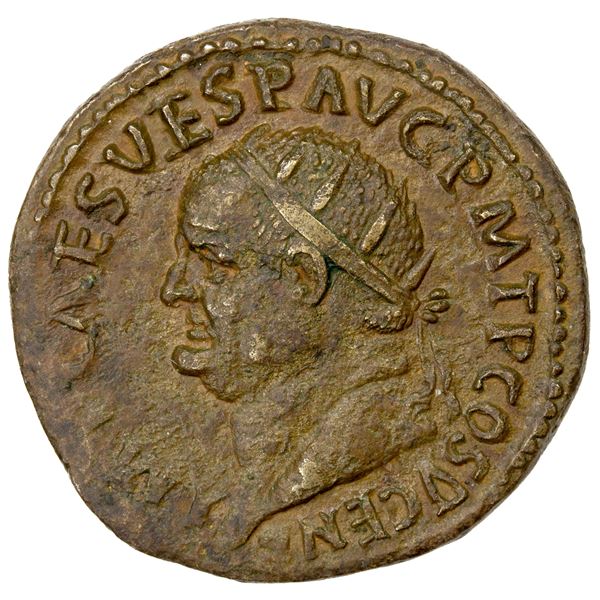 ROMAN EMPIRE: Vespasian, 69-79 AD, AE dupondius (12.73g), Rome, 74 AD, EF