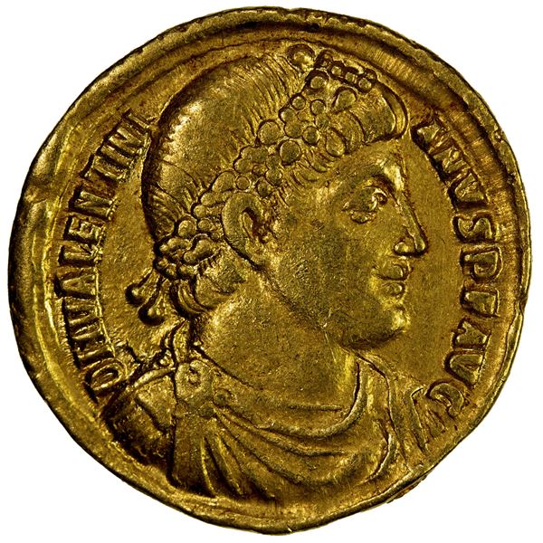 ROMAN EMPIRE: Valentinian I, 364-375 AD, AV solidus (4.39g), choice VF