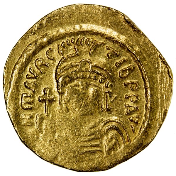 BYZANTINE EMPIRE: Maurice Tiberius, 582-602, AV solidus (4.41g), Constantinople, VF