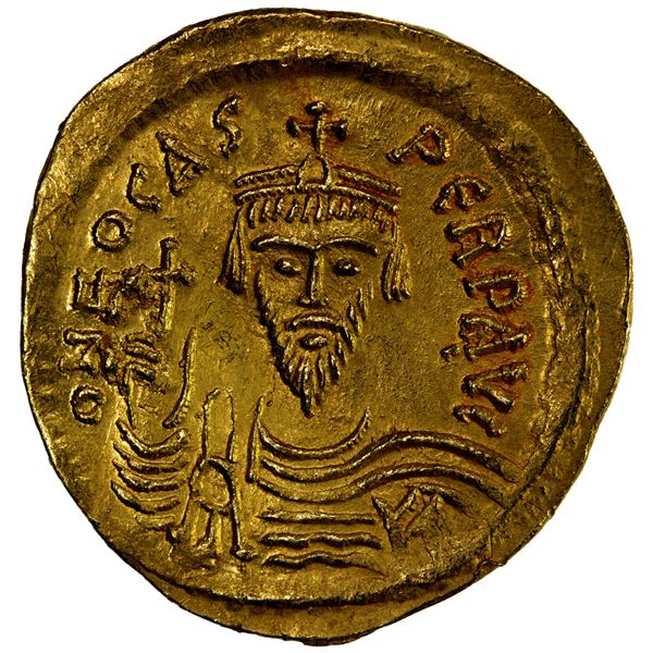 BYZANTINE EMPIRE: Phocas, 602-610, AV solidus (4.48g), Constantinople, VF to EF