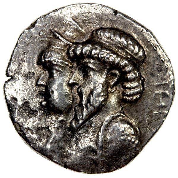 ELYMAIS: Kamnaskires III & Queen Anzaze, ca. 82-72 BC, AR tetradrachm (15.29g), Seleucia on Hedyphon