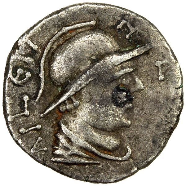 YUEH CHI: Agesiles, late 1st century BC, AR obol (0.39g), VF