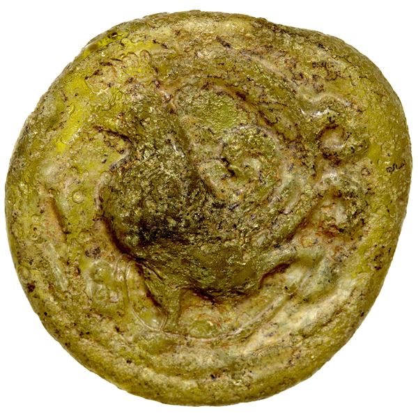 ARAB-SASANIAN: ca. 680s-750s, glass vessel stamp (16.09g), VF to EF