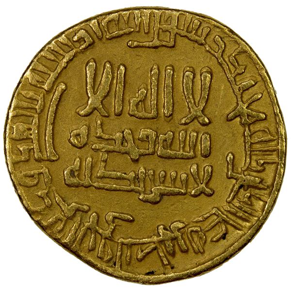 ABBASID: al-Ma'mun, 810-833, AV dinar (4.26g), NM, AH203, VF