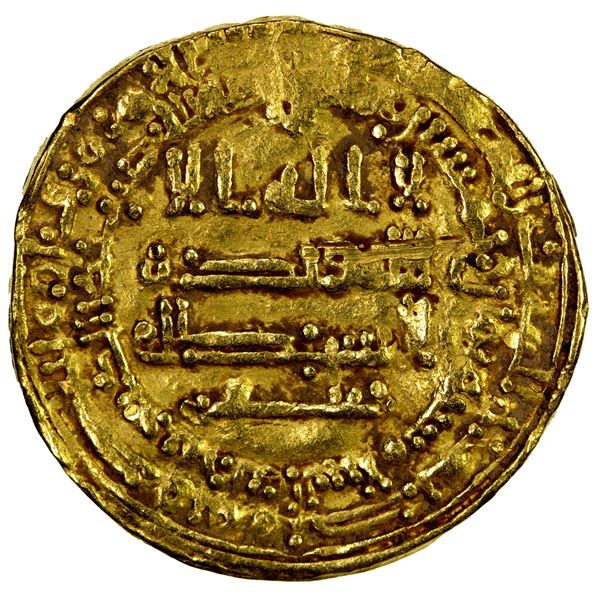 ABBASID: al-Mu'tamid, 870-892, AV dinar (4.22g), Madinat al-Salam, AH258, Fine to VF