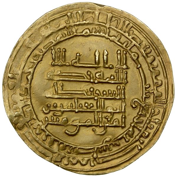 ABBASID: al-Muqtadir, 908-932, AV dinar (3.57g), Filastin, AH304, choice VF