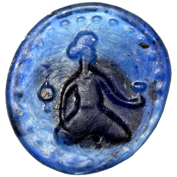 MEDIEVAL ISLAMIC EGYPT & SYRIA: glass vessel stamp (8.27g), EF