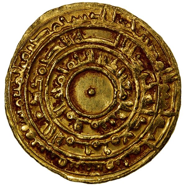 FATIMID: al-Mu'izz, 953-975, AV dinar (4.24g), Misr, AH362, VF