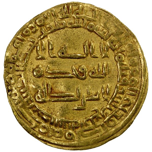 ABBASID OF YEMEN: al-Mustakfi, 944-ca. 950, AV reduced weight dinar (1.91g), 'Adan, AH334, VF to EF