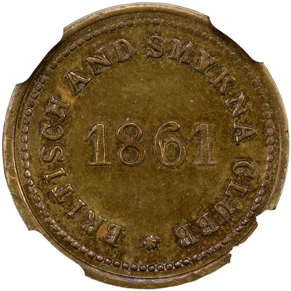 TURKEY: AE 20 para token, 1861, NGC graded MS63