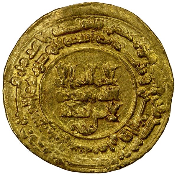 SAMANID: 'Abd al-Malik I, 954-961, AV dinar (3.32g), Amul, AH348, VF