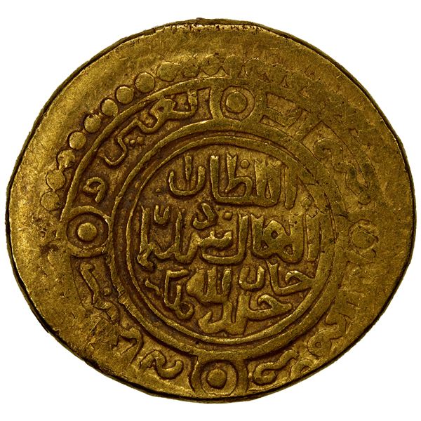 ILKHAN: Sulayman, 1339-1346, AV dinar (6.45g), Hamadan, AH740, VF