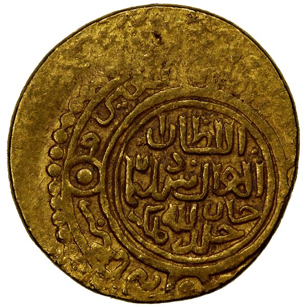 ILKHAN: Sulayman, 1339-1346, AV dinar (5.56g) (Hamadan), AH740, VF