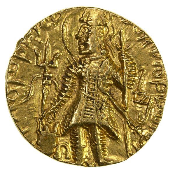 KUSHAN: Kanishka II, ca. 226-240, AV dinar (7.88g), EF