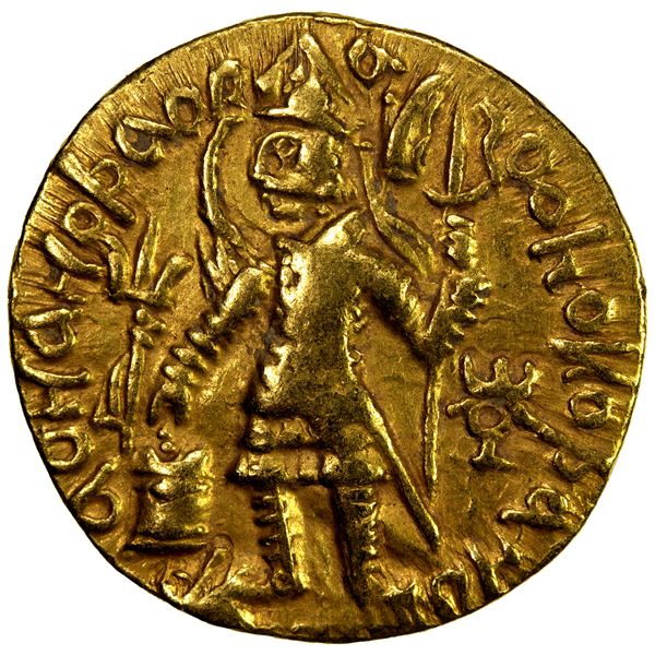 KUSHAN: Vasu Deva II, ca. 290-310, AV dinar (7.84g), choice EF
