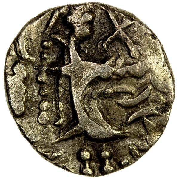 JAMMU & KASHMIR: Pratapaditya II, 5th century, AV dinar, slightly debased (7.37g), EF