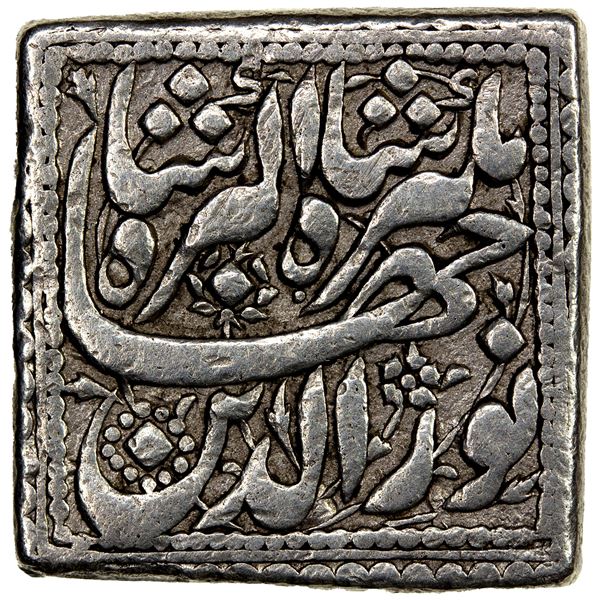 MUGHAL: Jahangir, 1605-1628, AR square rupee (11.30g), Agra, AH1023 year 9, VF