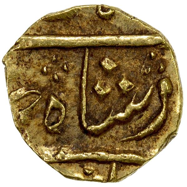 BOMBAY PRESIDENCY: AV rupee (1/15 mohur) (0.79g), Surat, frozen year 46, AU