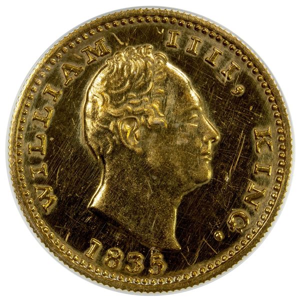 BRITISH INDIA: William IV, AV mohur, 1835(b), PCGS Proof 61